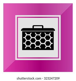 Icon of beehive frame with honeycomb