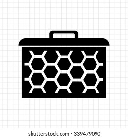Icon of beehive frame with honeycomb