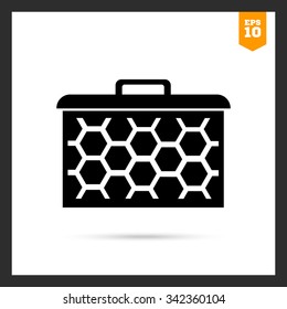 Icon of beehive frame with honeycomb