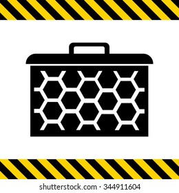 Icon of beehive frame with honeycomb