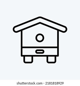 Icon Beehive. suitable for Bee Farm. Line Style. simple design editable. design template vector. simple illustration