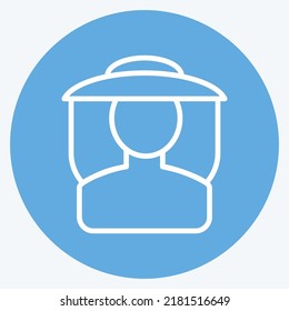 Icon Beekeeper. suitable for Bee Farm. Blue Eyes Style. simple design editable. design template vector. simple illustration