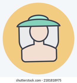 Apicultor de iconos. adecuado para la granja Bee. Color Mate Style. diseño simple editable. vector de plantilla de diseño. ilustración simple