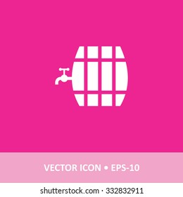 Icon Beer Barrel of on Magenta Color Background. Eps-10.