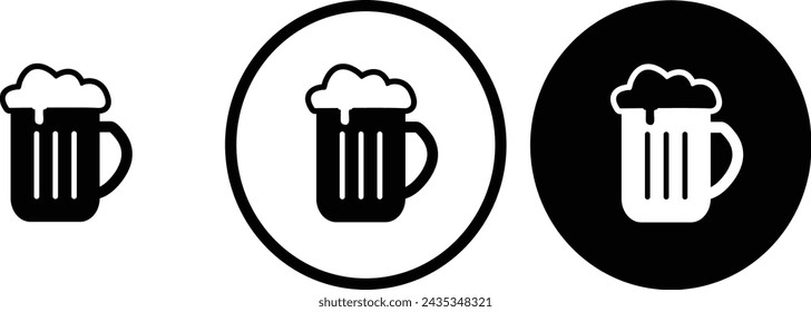 icon beer black outline for web site design 
and mobile dark mode apps 
Vector illustration on a white background
