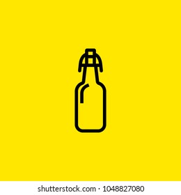 Icon of beer bottle. Alcohol, stout, ale. Beer concept. Can be used for topics like bar, beerhouse, pub.