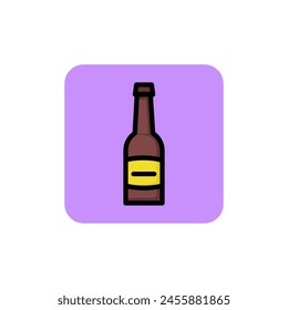 Icon of beer bottle. Beverage, refreshment, drink. Alcohol concept. Can be used for topics like menu, bar, brewery
