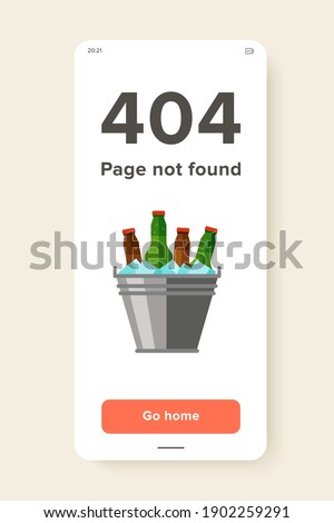 Icon of beer bucket with ice. Bottle, beverage, cold beer, refreshment. Beer concept. Can be used for topics like alcohol, party or stag night