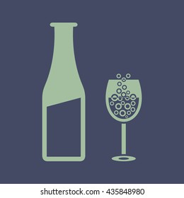 Icon of Beer Glass & Bottle. Eps-10.