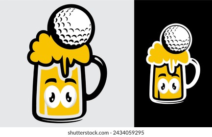 icon beer and golf balls