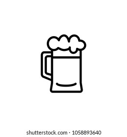 Icon of beer mug. Beverage, pub, drink. Alcohol concept. Can be used for topics like menu, Oktoberfest, brewery 