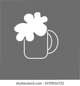 icon of a beer mug with foam on a gray background