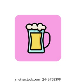 Icon of beer mug. Glass, stout, ale. Beer concept. Can be used for topics like beerhouse, pub, Octoberfest