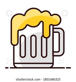 Icon of beer mug, party celebration concept vector.