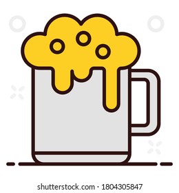 Icon of beer mug, party celebration concept vector.