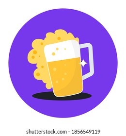 Icon of beer mug, party celebration concept vector.