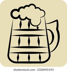 Icon Beer. related to Celtic symbol. hand drawn style. simple design editable. simple illustration