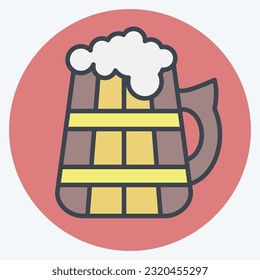 Icon Beer. related to Celtic symbol. color mate style. simple design editable. simple illustration