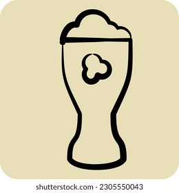 Icon Beer. suitable for education symbol. hand drawn style. simple design editable. design template
