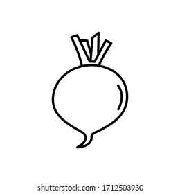 El icono de la remolacha. vector de ilustración de esquema. Pictograma para página web, aplicación móvil, promoción. Elemento de diseño GUI de UI UX. Trazo editable. Vector.