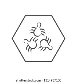 Icon beetle, mite, parasite. Transparent background, vector illustration.