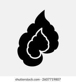 Icon begonia. Plant leaves elements. Icon in glyph style.