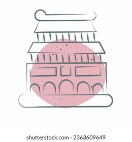 Icon Beijing. related to Capital symbol. Color Spot Style. simple design editable. simple illustration