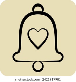 Icon Bell 3. related to Ring symbol. hand drawn style. simple design editable. simple illustration