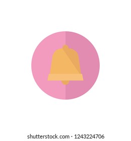 Icon bell in flat style. Christmas icon