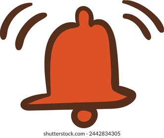 Icono De La Notificación De La Campana De Color Naranja Con Vibración