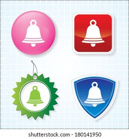 Icon of bell on for Different Buttons. Eps-10.