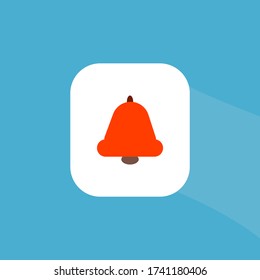 Icono timbre rojo alarma de aplicación en smartphone, o símbolo de alarma de mensajería.ilustración vectorial.
