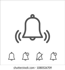 Icon bell vector illustration. line icons bell notification for web, ui and app 