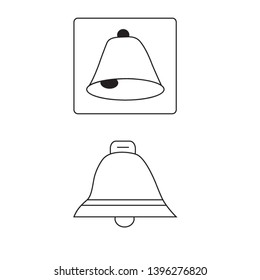 icon of bell vector on white and black