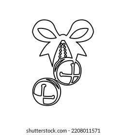 icon of bells with a bow, vector illustration