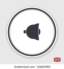 Icon bells. Flat design style. Made vector illustration. Emblem or label with shadow.