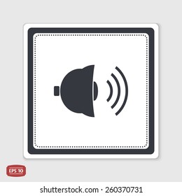 Icon bells. Flat design style. Made vector illustration. Emblem or label with shadow.