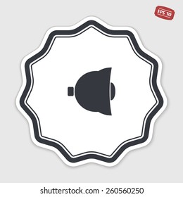 Icon bells. Flat design style. Made vector illustration. Emblem or label with shadow.