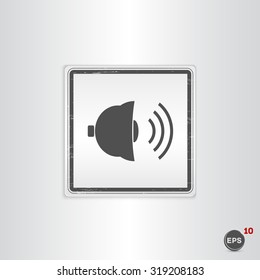 Icon bells. Flat design style. Made vector illustration. Emblem or label with shadow.