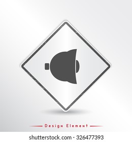 Icon bells. Flat design style. Made vector illustration. Emblem or label with shadow.