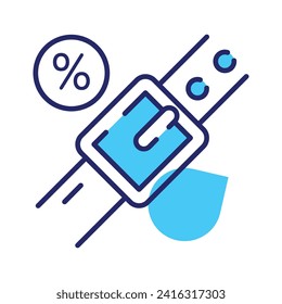 An icon of belt discount, sale offer on belt vector design