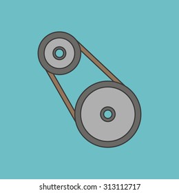 icon of belting, pulley
