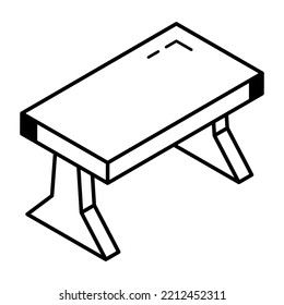 An icon of bench line design