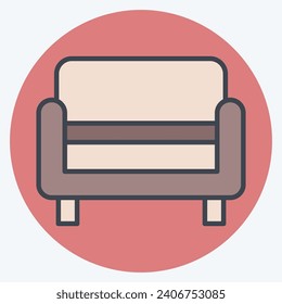 Icon Bench. related to Home Decoration symbol. color mate style. simple design editable. simple illustration