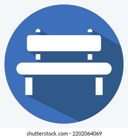 Icon Bench. suitable for City Park symbol. long shadow style. simple design editable. design template vector. simple illustration