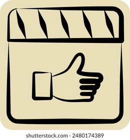 Icon Best Movie. related to Cinema symbol. hand drawn style. simple design illustration