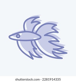 Icon Betta Fish. related to Domestic Animals symbol. simple design editable. simple illustration