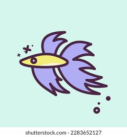 Icon Betta Fish. related to Domestic Animals symbol. simple design editable. simple illustration