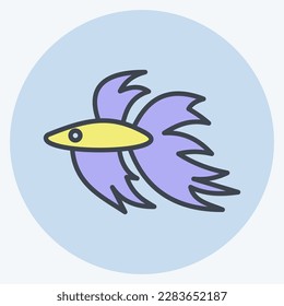 Icon Betta Fish. related to Domestic Animals symbol. simple design editable. simple illustration