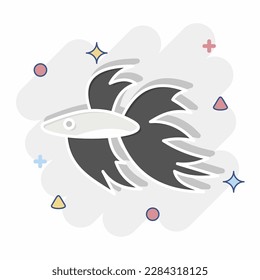 Icon Betta Fish. related to Domestic Animals symbol. simple design editable. simple illustration